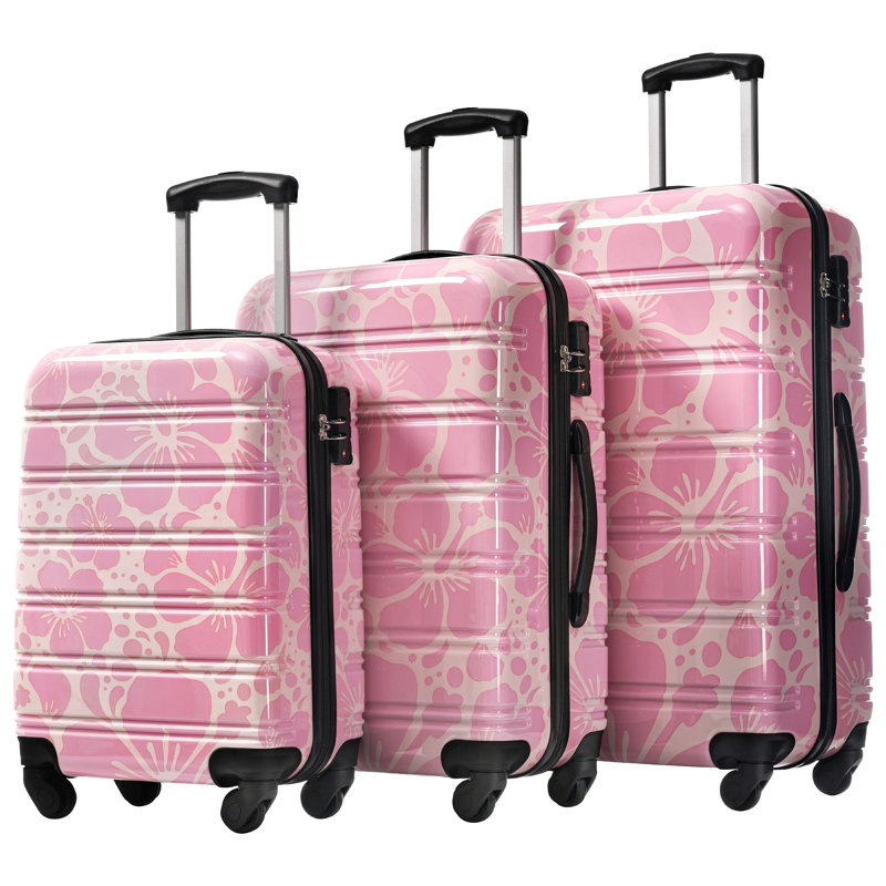 Valise à roulettes 3 pièces Hardshell, Pink