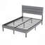 Structure de lit plateforme tapissier - avec tête de lit, aucun sommier requis, rangement sous le lit 14 po-142255956-142255952