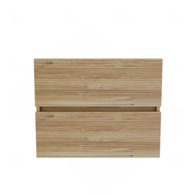 24 Rough Oak+Rough Oak Bathroom Vanity with Double Drawers, Wall Mounted Floating Bathroom Vanity for Modern Bathroom