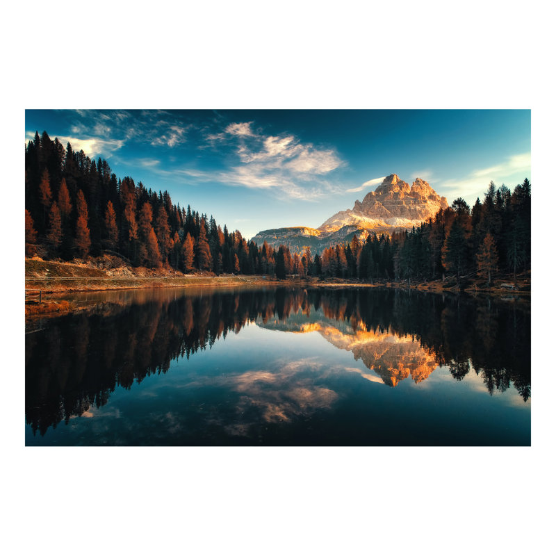 Mountain Reflection Frameless Tempered Glass Wall Art - 40" x 60"