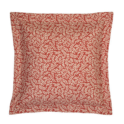 Bouvier Red Cotton Blend Floral Sham