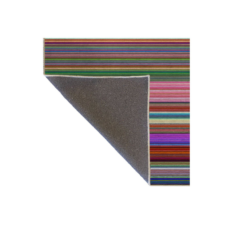Multi Color Straight Striped Pattern Woven Base Machine Washable Area Rug, Runner 3'3" x 9'10"