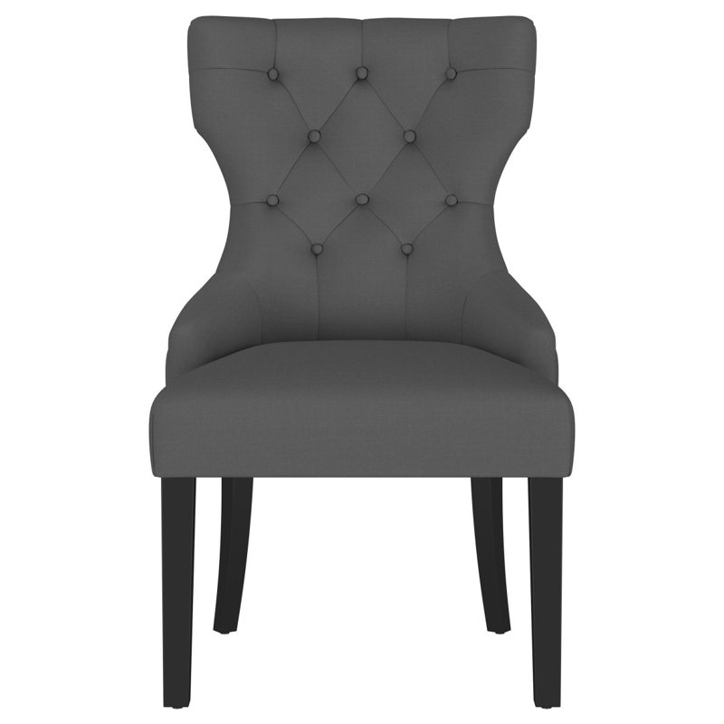 Chaise de salle à manger rembourrée Gillian, Gris, Noir