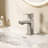 Single Handle Single Hole Bathroom Faucet in Brushed Nickel