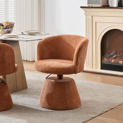 Tabouret de bar pivotant à 360 ° à hauteur réglable, chaise de salle à manger rembourrée en chenille moderne et fauteuil de coiffeuse ergonomique