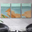 «Out on the Sandbar I», ensemble de 3 reproductions encadrées sur toile-97708637-97708640