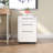 3-Drawer Wide Mobile File Cabinet With Lock, All-Steel Metal Storage Cabinet On Casters, For Home & Office,White, Fully Assembled, Holds A4/Letter Files, 110Lbs/Drawer