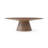 95" Brown Oval Solid Wood Pedestal Base Dining Table