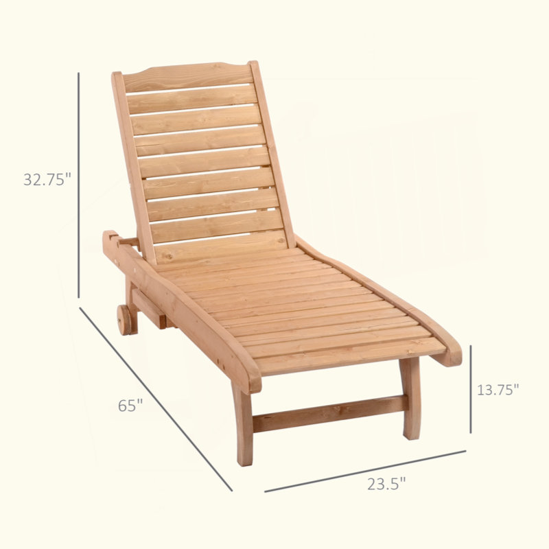 Outdoor Chaise Lounge Pool Chair, Built-In Table, Reclining Backrest For Sun Tanning/Sunbathing, Rolling Wheels