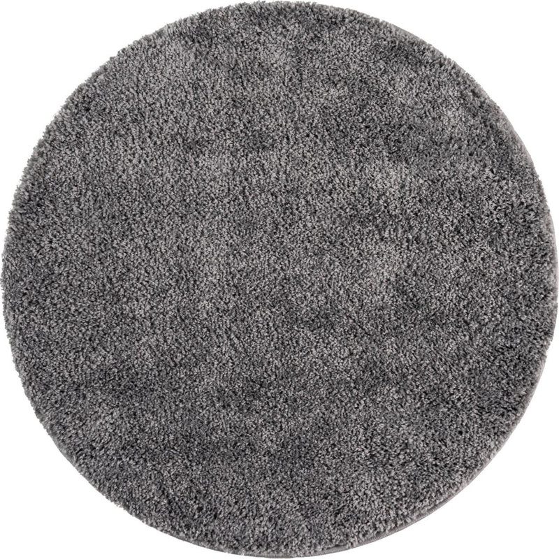 Tapis gris Pebble, Rond 3 pi 3 po