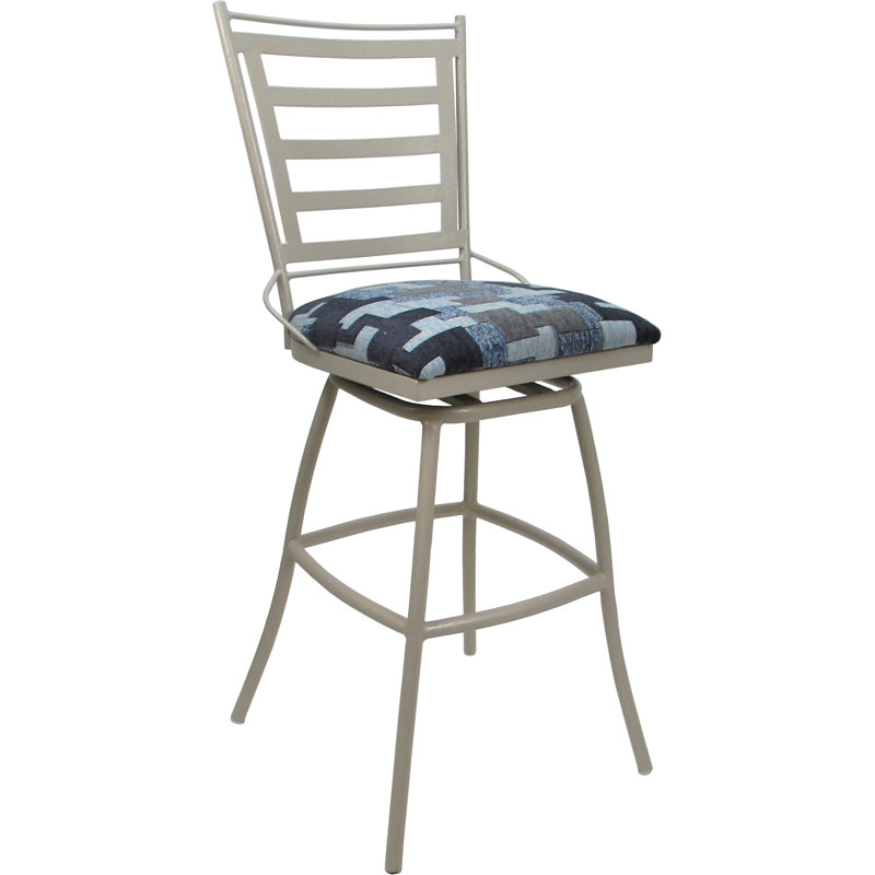 Tabouret de comptoir d'extérieur d'intérieur 26 po - sans accoudoirs, Blanc/Brun clair, Gris, 26"