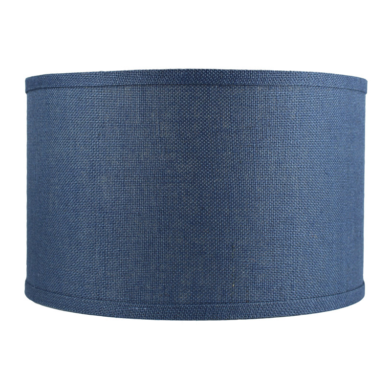 Abat-jour tambour en acrylique classique Ganya (araignée), Bleu denim, H 10 po x l 16 po x P 16 po
