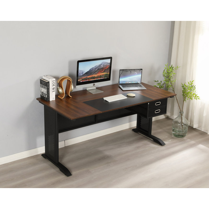 Bureau d'ordinateur, bureau de 63 pouces, bureau d'écriture pour bureau personnel, bureau d'étude simple, structure en métal