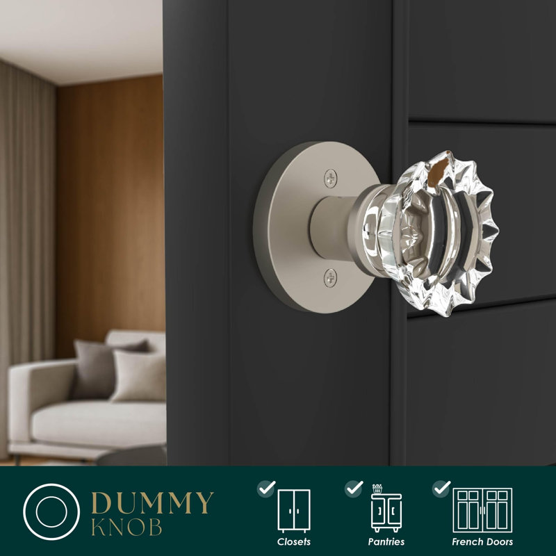 Mega Handles Feerie, Paquet de 2, Faux bouton, Nickel satiné