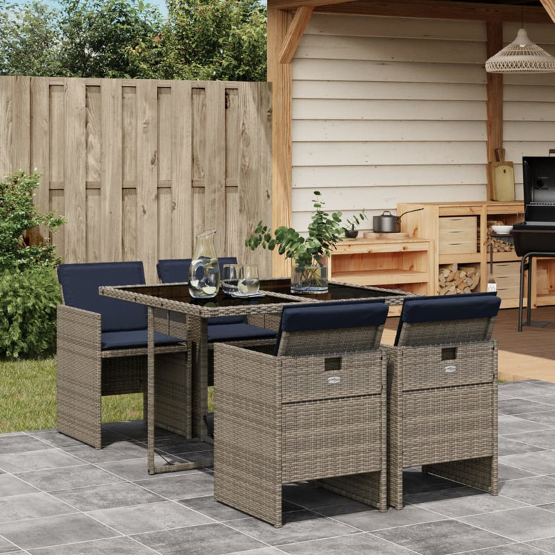 Ensemble repas avec coussins Hokku Designs, Gris, Bleu, 4