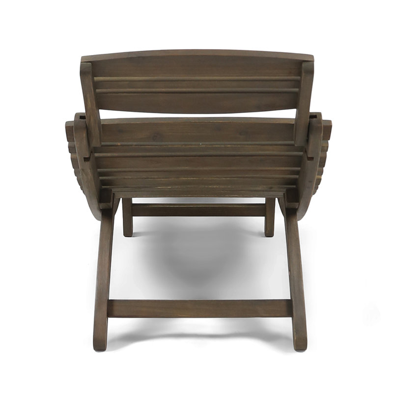 LAHAINA WOOD FOLDABLE CHAISE LOUNGE - GREY