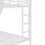 Lit superposé simple au-dessus d'un grand lit en métal blanc - Économie d'espace, réduction du bruit, aucun sommier nécessaire pour les adolescents et les adultes