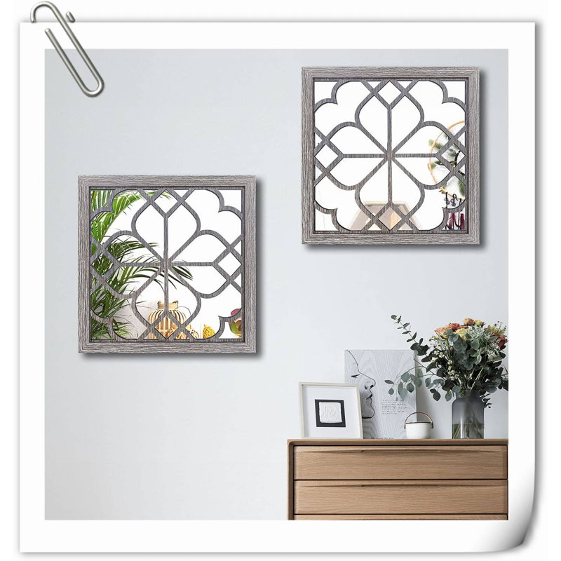 Ensemble de 2 décorations murales, Blanc, H 1 po x l 20 po x P 20 po