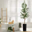 Arbre artificiel dans un pot de fleurs moderne, décoration d'arbre en soie d'olivier artificiel (pot et arbre)-938195087-925170724