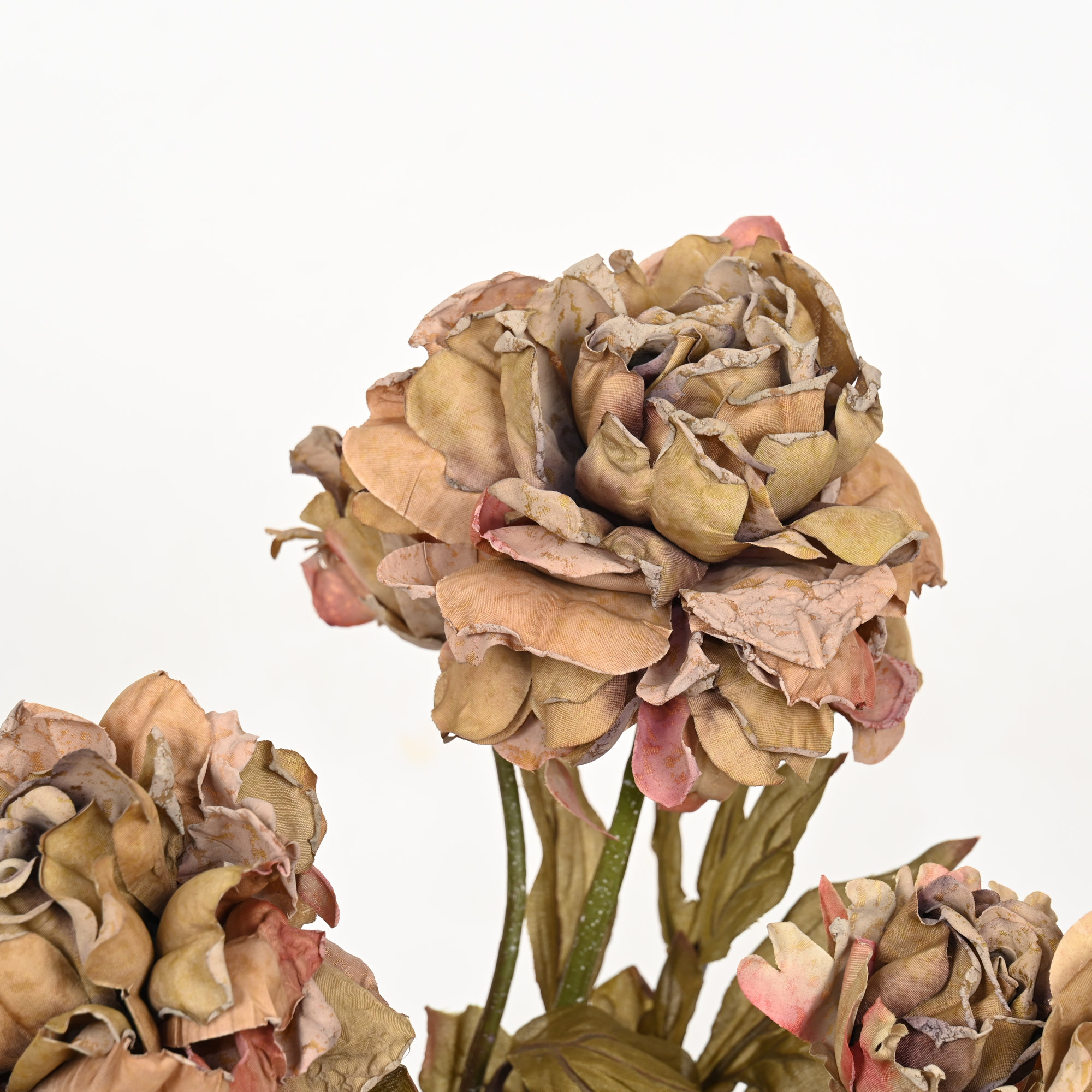 Artificial Farmhouse Peony Floral Arrangements For Vase Filler, Fall Foliage Sprays Long Stem Faux Flower Thanksgiving Day Home Wedding Party Dining Table Centerpiece Decor