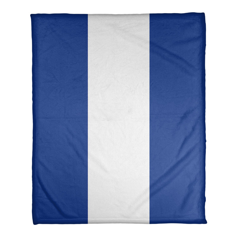 Jeté polaire baseball, Bleu / Blanc, l 50 po x L 60 po, New York