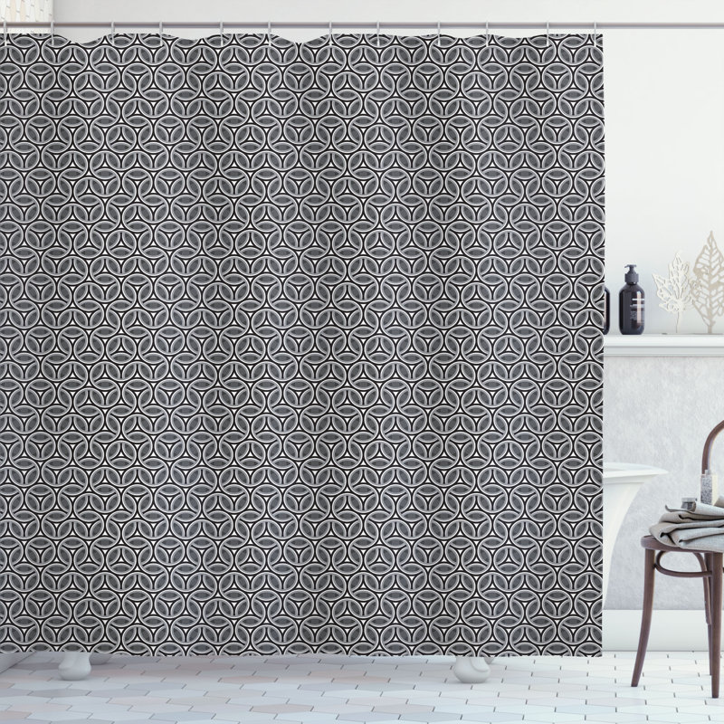 Wrought Studio™ Geometric Shower Curtain Circular Honeycomb