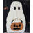 Halloween Ghost with Pumpkin Bucket Throw Pillow