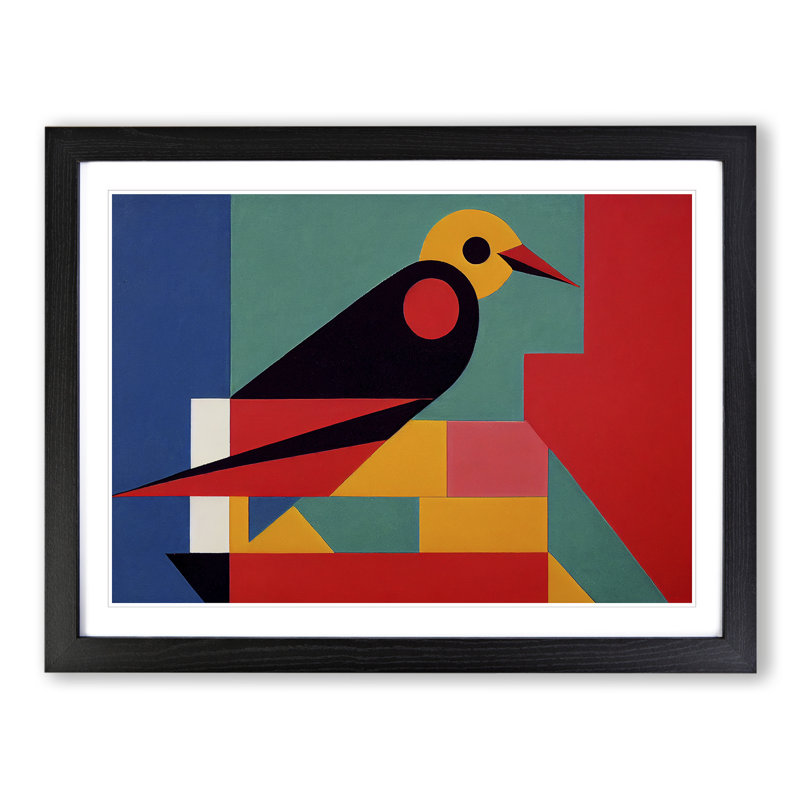 Overwhelming Abstract Bird - Framed Print, Black, 46cm H x 64cm W x 2cm D