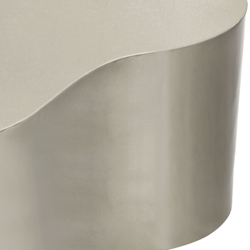 Iron Solid Coffee Table, Brushed Silver