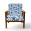 Chaise rembourrée Coastal - Fauteuil Blue Toile-327258042