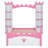 Twin Size Castle-Shaped Wooden Platform Bed with Storage Shelf, Kids Bed Frame for Bedroom, White & Pink-133003198