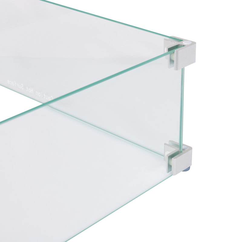 Clear Tempered Glass Wind Guard for Rectangular Fire Pits