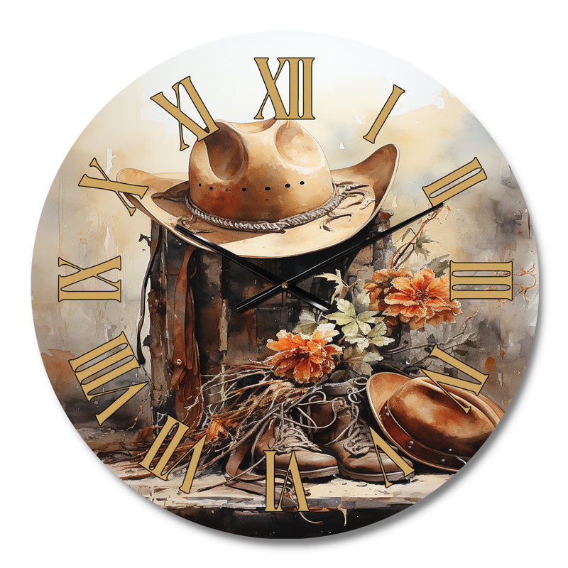 Horloge murale minimalisme Cowboys, Médium