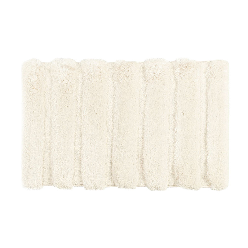 Tapis de bain, 21 x 34 po, rayé, couleur douce, antidérapant, lavable, l 21 po x l 34 po, tapis de salle de bain, 100%, décoloration, antidérapant