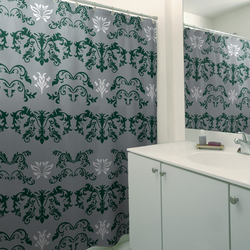Rideau de douche New York, Gris / vert / blanc