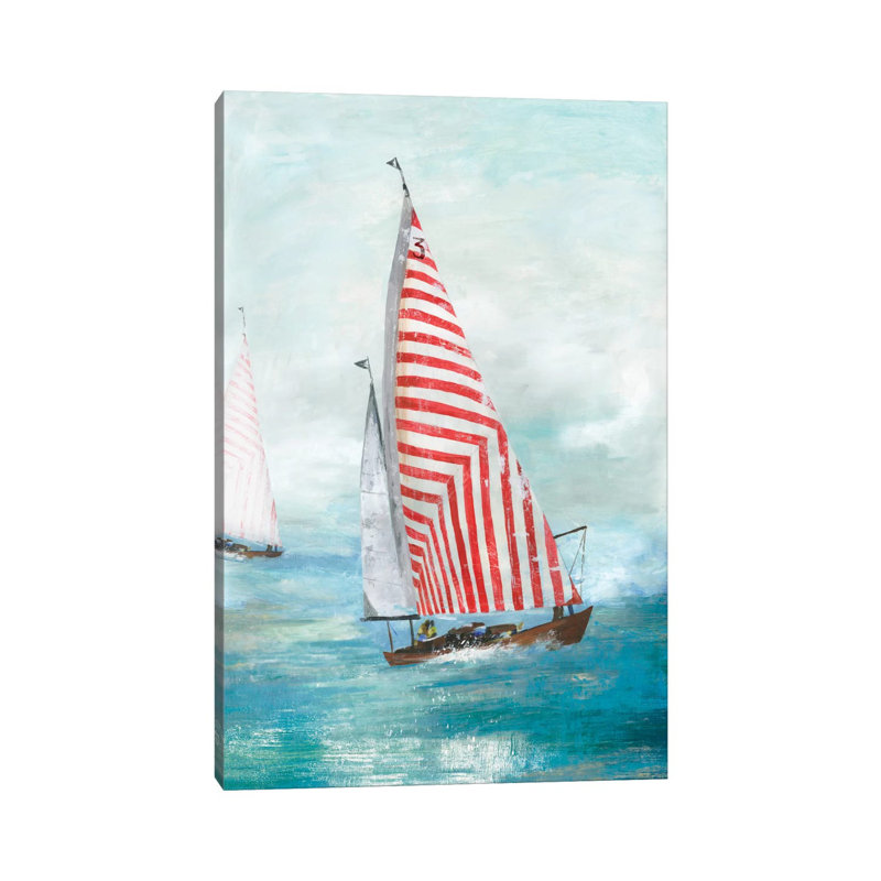 Red Sails by Allison Pearce - Wrapped Canvas Painting, 20.32 cm H x 30.48 cm W x 1.91 cm D