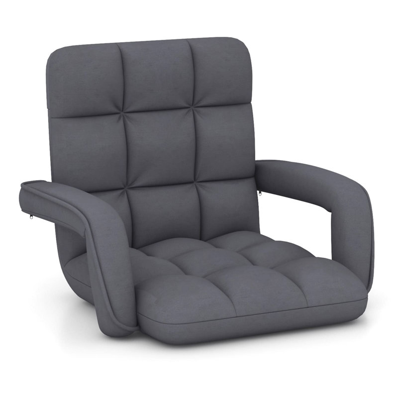 Upholstered Suede Armchair, Grey