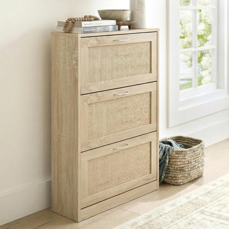 Rattan 3 Tier Shoe Storage
