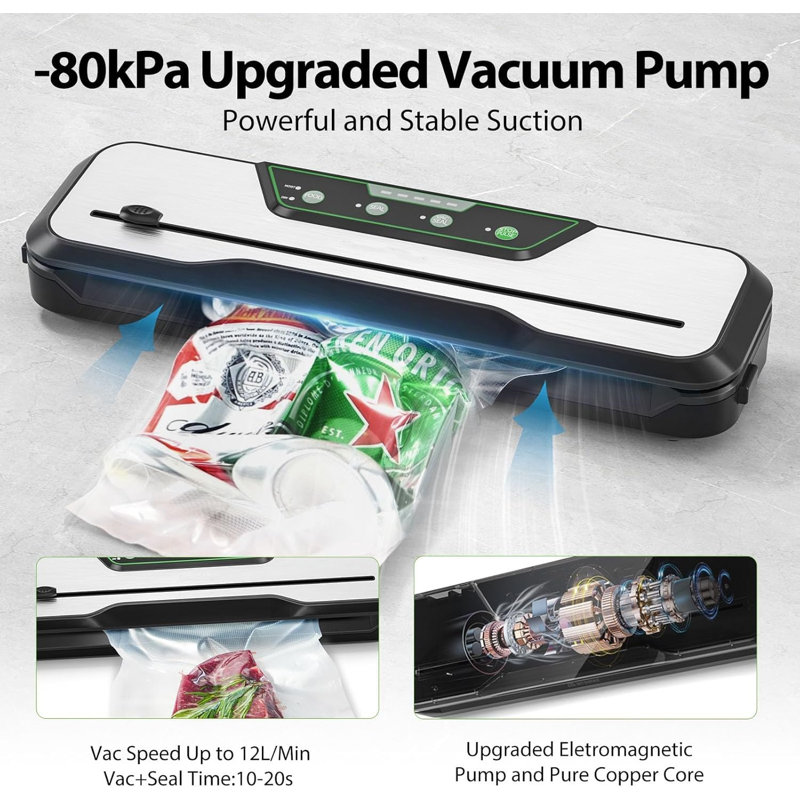 Compact Stainless Steel Automatic Food Vacuum Sealer Machine