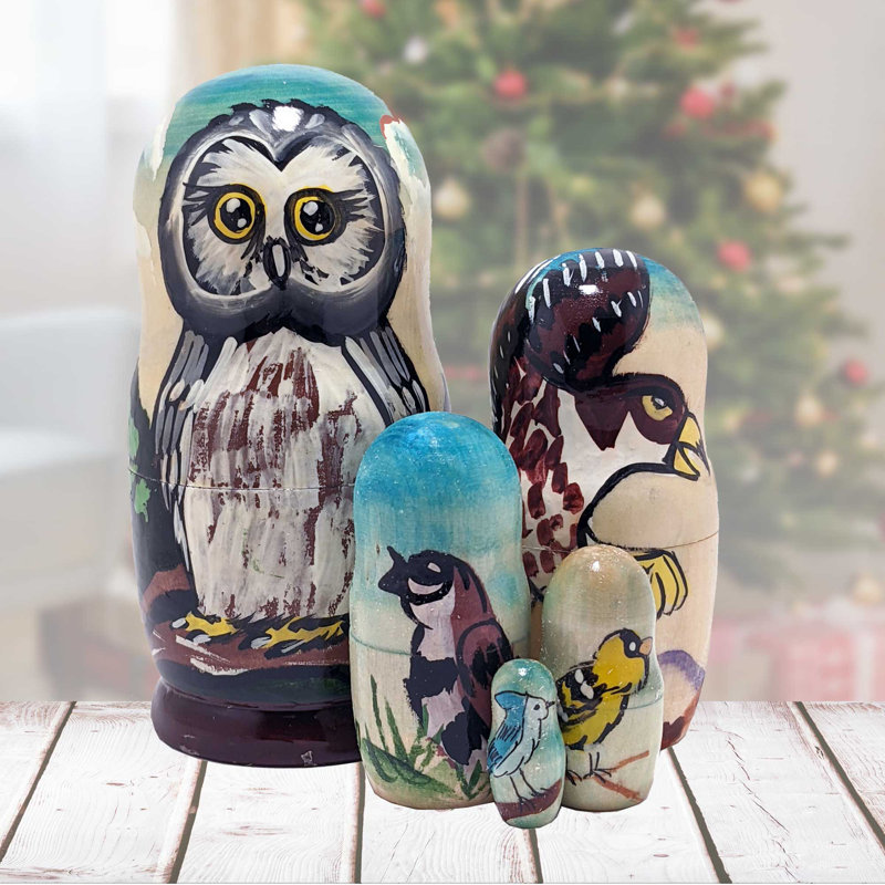 5 Piece Owls Family Doll Set
