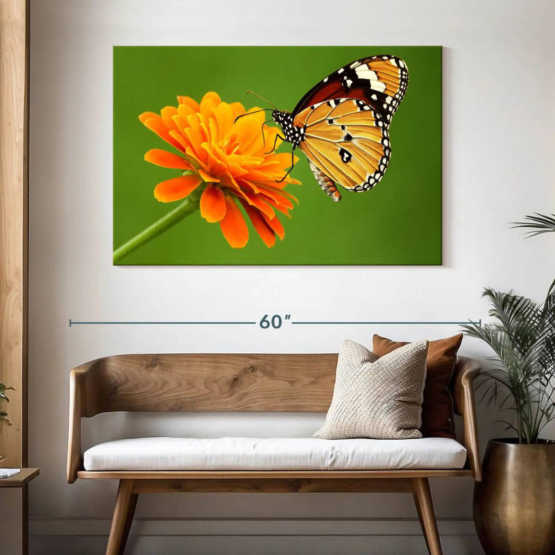 Brampt papillon avec fleur, H 32 po x l 48 po