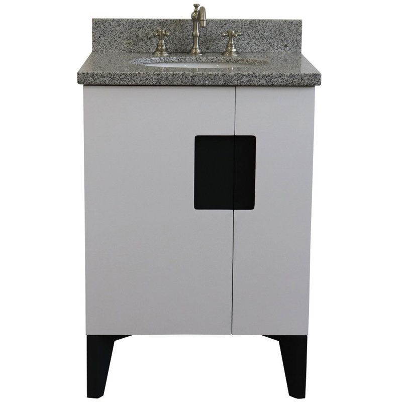 Ensemble de meuble-lavabo simple 25 po, Blanc, Gris clair