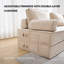 Canapé-lit simple 36 po en cuir chamois-106667669