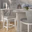 Tabouret de bar pivotant à hauteur de comptoir de 26 po avec dossier, gris blanc, détails du bouton arrière, pivot de 180 degrés, repose-pieds en métal, glissières en plastique pour les planchers, assemblage sans effort et gris