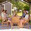 Ensemble repas d'extérieur en bois d'acacia 7 pièces Hatteras
