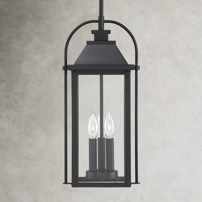 Luminaire suspendu d'extérieur noir 3 lumières H 18,7 "Harper