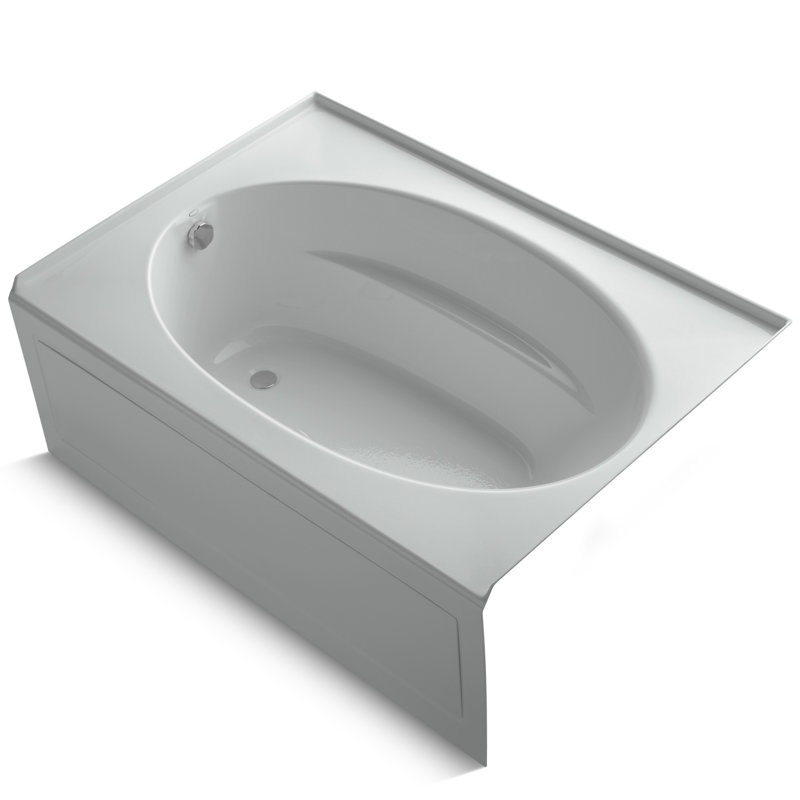 Windward® 60" x 42" Alcove/Tile In Soaking Acrylic Bathtub, Ice Gray, Left