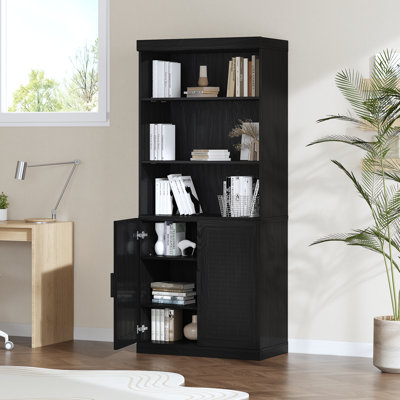 Bibliothèque de rangement en bois avec tablettes réglables