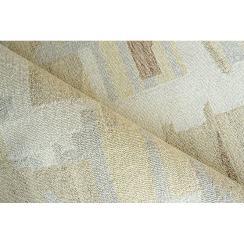 Sarezzo Hand Tufted New Zealand Wool Taupe/Ivory Area Rug, 8'X10'