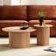 Table d'appoint cannelée 17,29 pouces pour salon - plateau Mid-Century, côté chêne moderne, proche